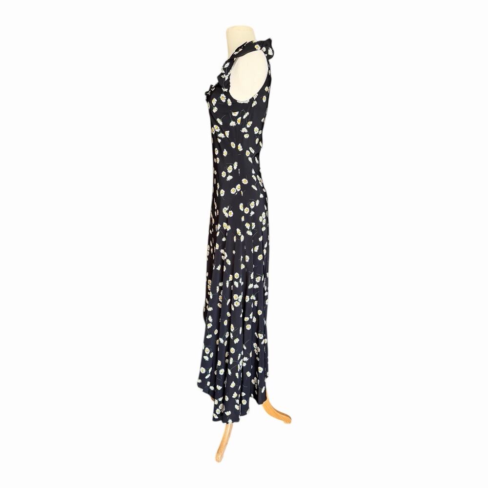 The Kooples Daisy Print Ruffle Straps Asymmetric Hem Midi Dress Size 1 NWT - Picture 13 of 16
